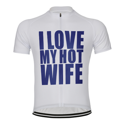 Customized I Love My Hot Wife Men's Cycling Jersey Short Sleeve