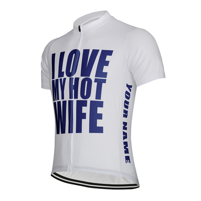 Customized I Love My Hot Wife Men's Cycling Jersey Short Sleeve