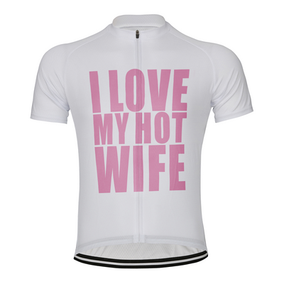 Customized I Love My Hot Wife Men's Cycling Jersey Short Sleeve