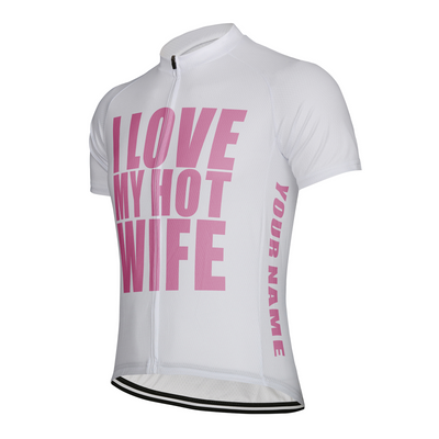 Customized I Love My Hot Wife Men's Cycling Jersey Short Sleeve