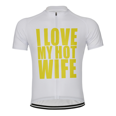 Customized I Love My Hot Wife Men's Cycling Jersey Short Sleeve