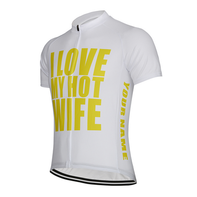 Customized I Love My Hot Wife Men's Cycling Jersey Short Sleeve