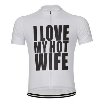 Customized I Love My Hot Wife Men's Cycling Jersey Short Sleeve