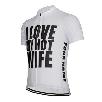 Customized I Love My Hot Wife Men's Cycling Jersey Short Sleeve