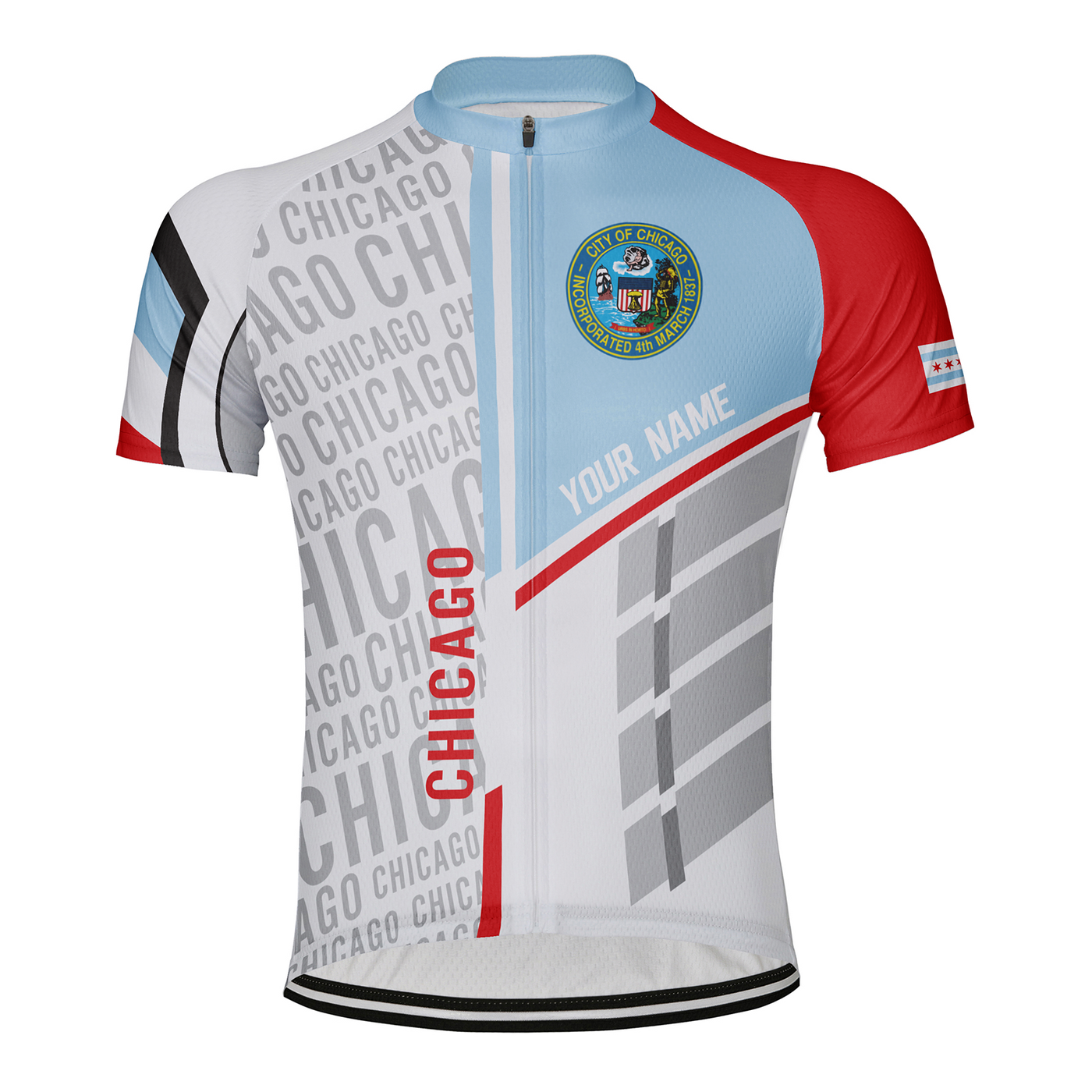 Customized Chicago Men's Cycling Jersey Short Sleeve