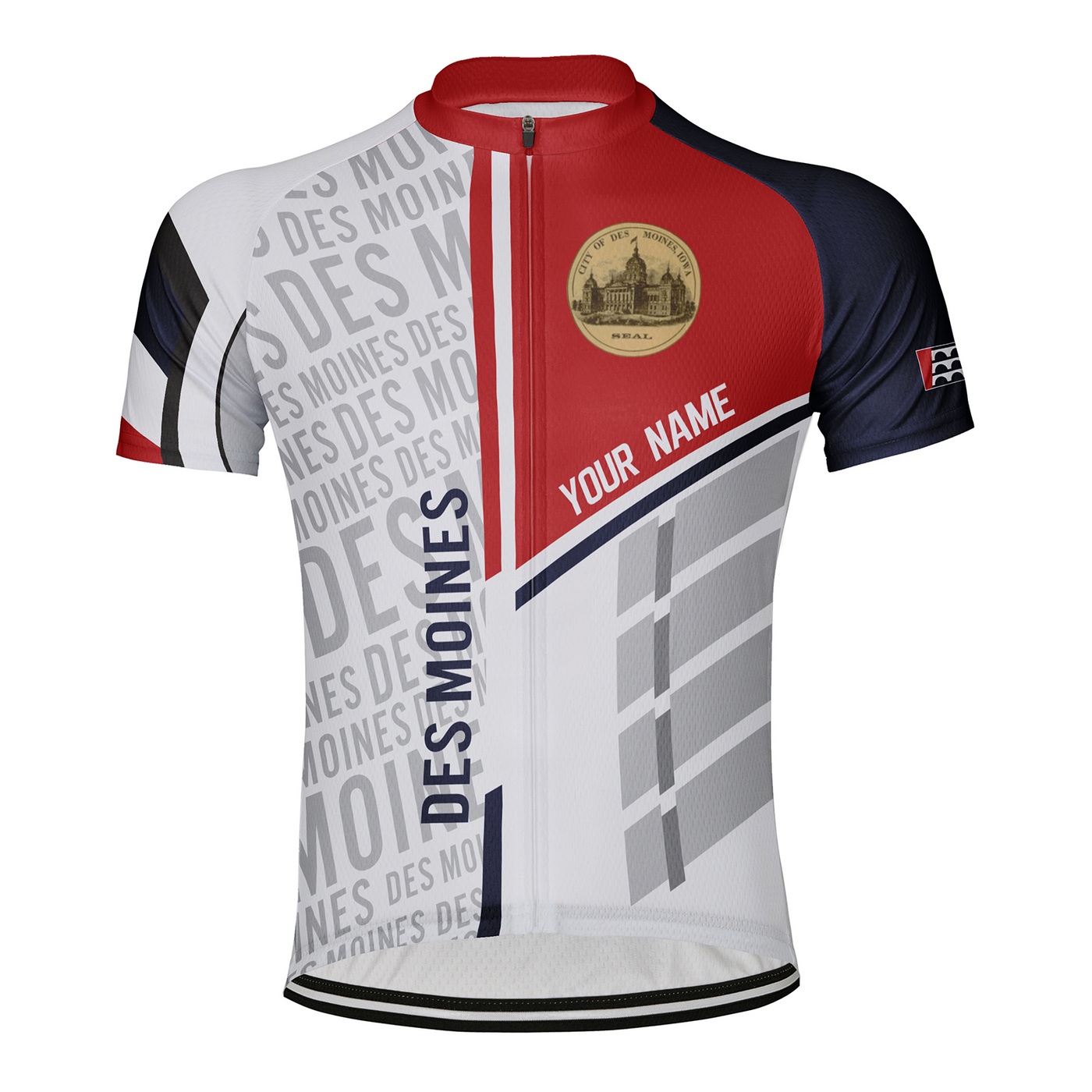 Customized Des Moines Men's Cycling Jersey Short Sleeve