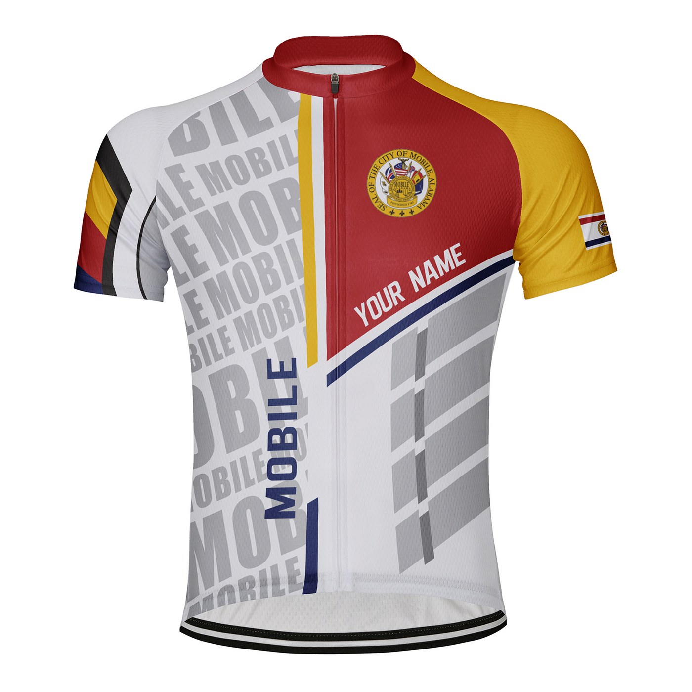 Customized Mobile Men's Cycling Jersey Short Sleeve