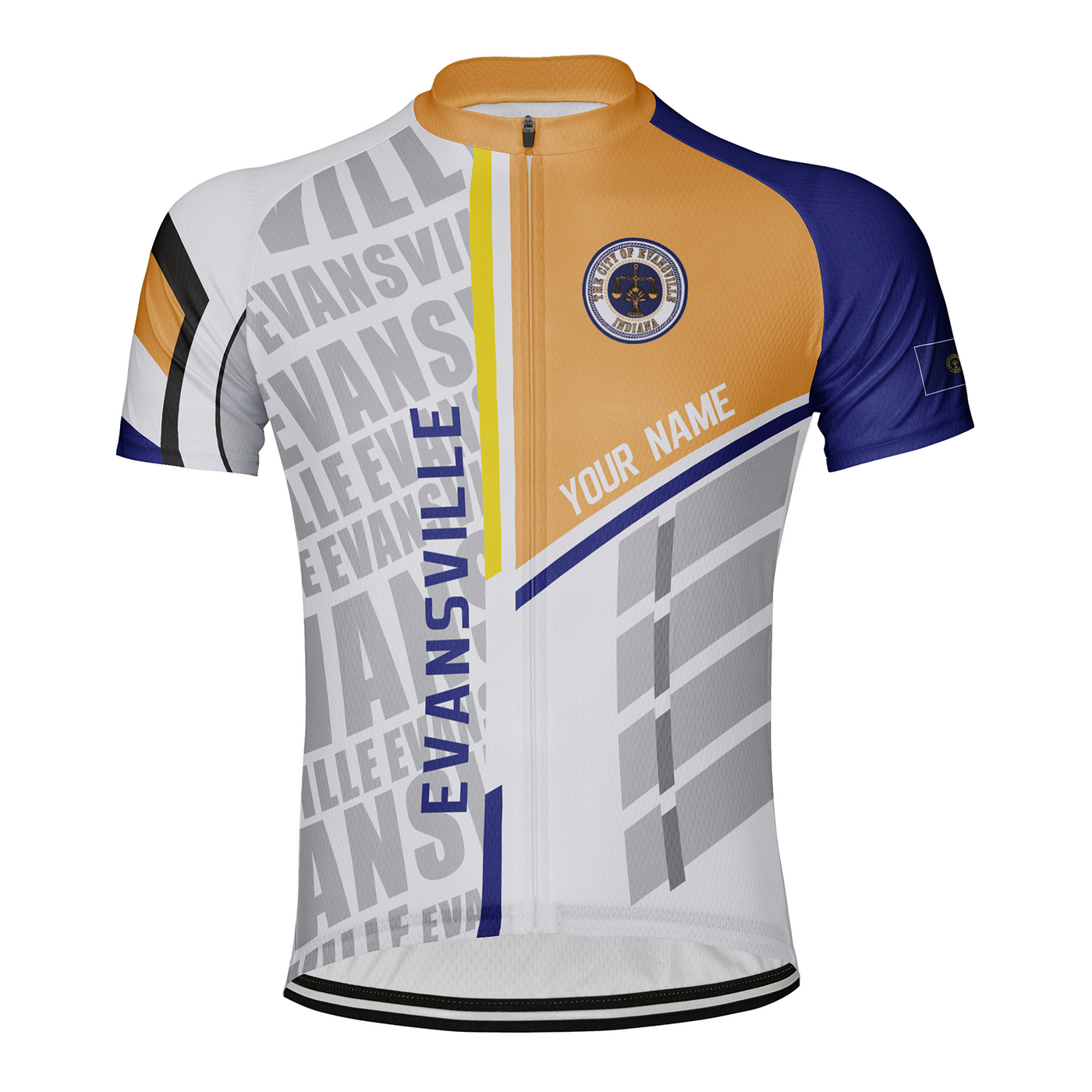 Customized Evansville Men's Cycling Jersey Short Sleeve