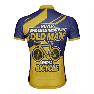 Customized Never Underestimate An Old Man Men's Cycling Jersey Short Sleeve