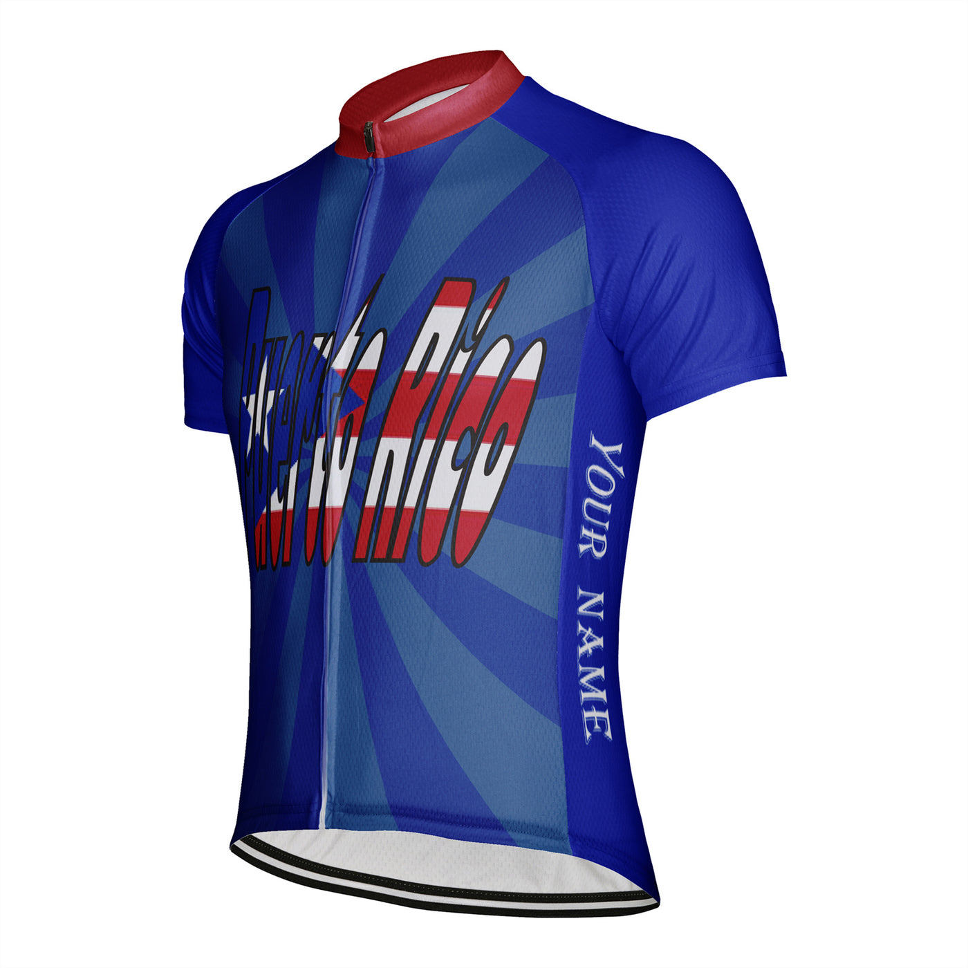 Customized Men's Puerto Rico Short Sleeve Cycling Jersey