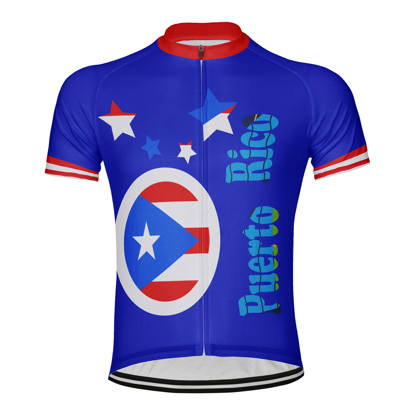 Customized Men's Puerto Rico Short Sleeve Cycling Jersey