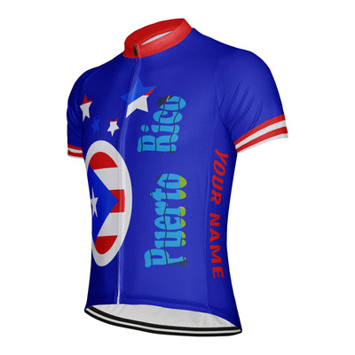 Customized Men's Puerto Rico Short Sleeve Cycling Jersey