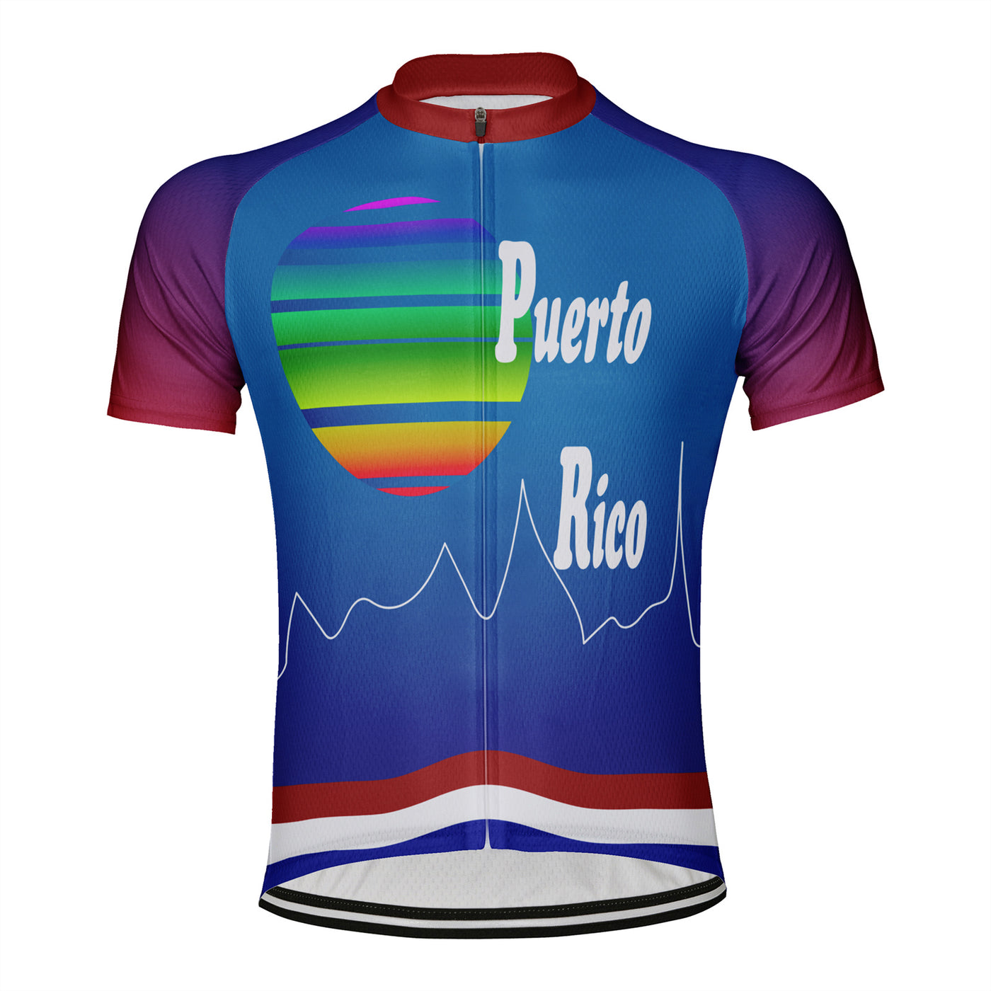 Customized Men's Puerto Rico Short Sleeve Cycling Jersey