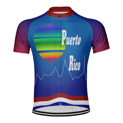 Customized Men's Puerto Rico Short Sleeve Cycling Jersey
