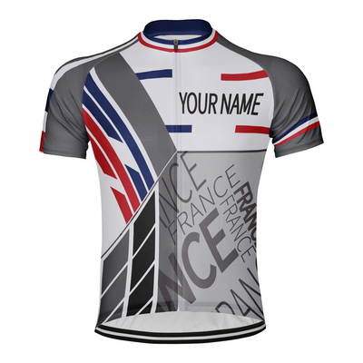 Customized France Men's Cycling Jersey Short Sleeve