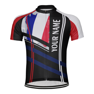 Customized France Men's Cycling Jersey Short Sleeve