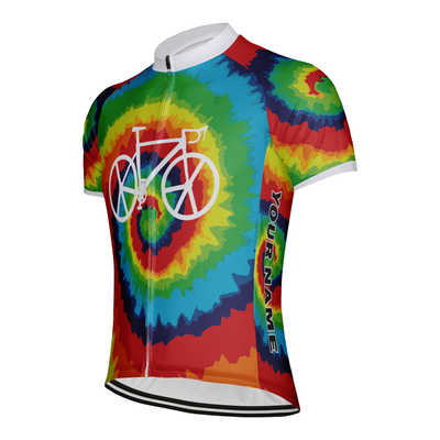 Customized Tie Dye Men's Cycling Jersey Short Sleeve