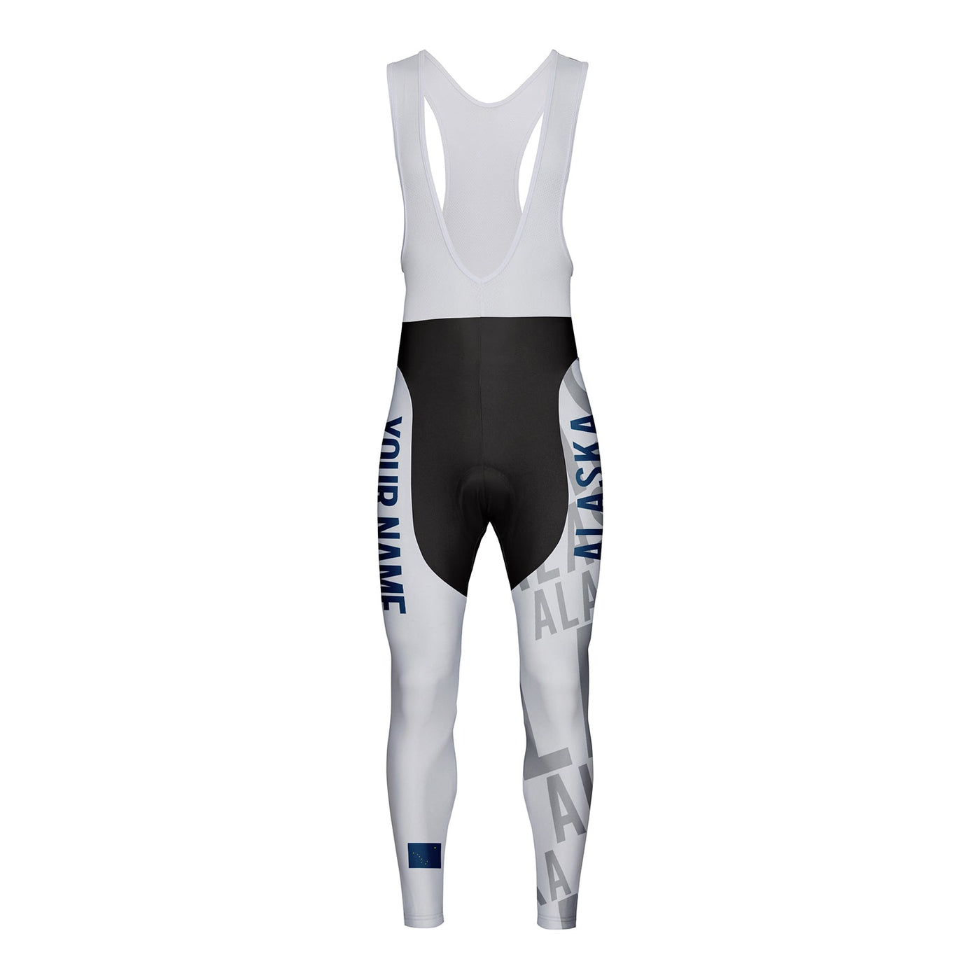 Customized Alaska Unisex Thermal Fleece Cycling Bib Tights Long Pants