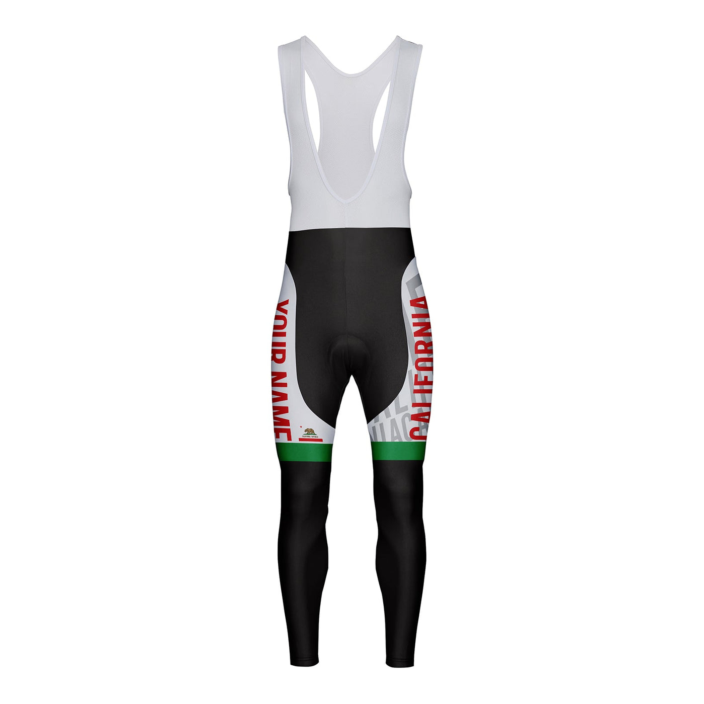 Customized California Unisex Thermal Fleece Cycling Bib Tights Long Pants