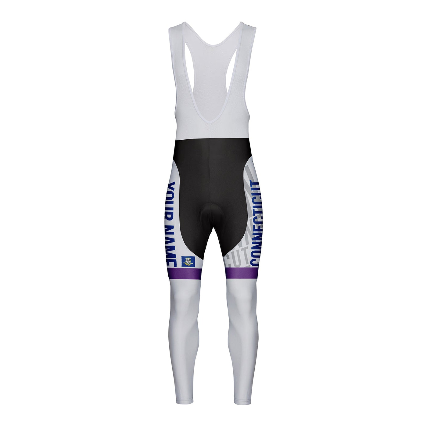 Customized Connecticut Unisex Thermal Fleece Cycling Bib Tights Long Pants