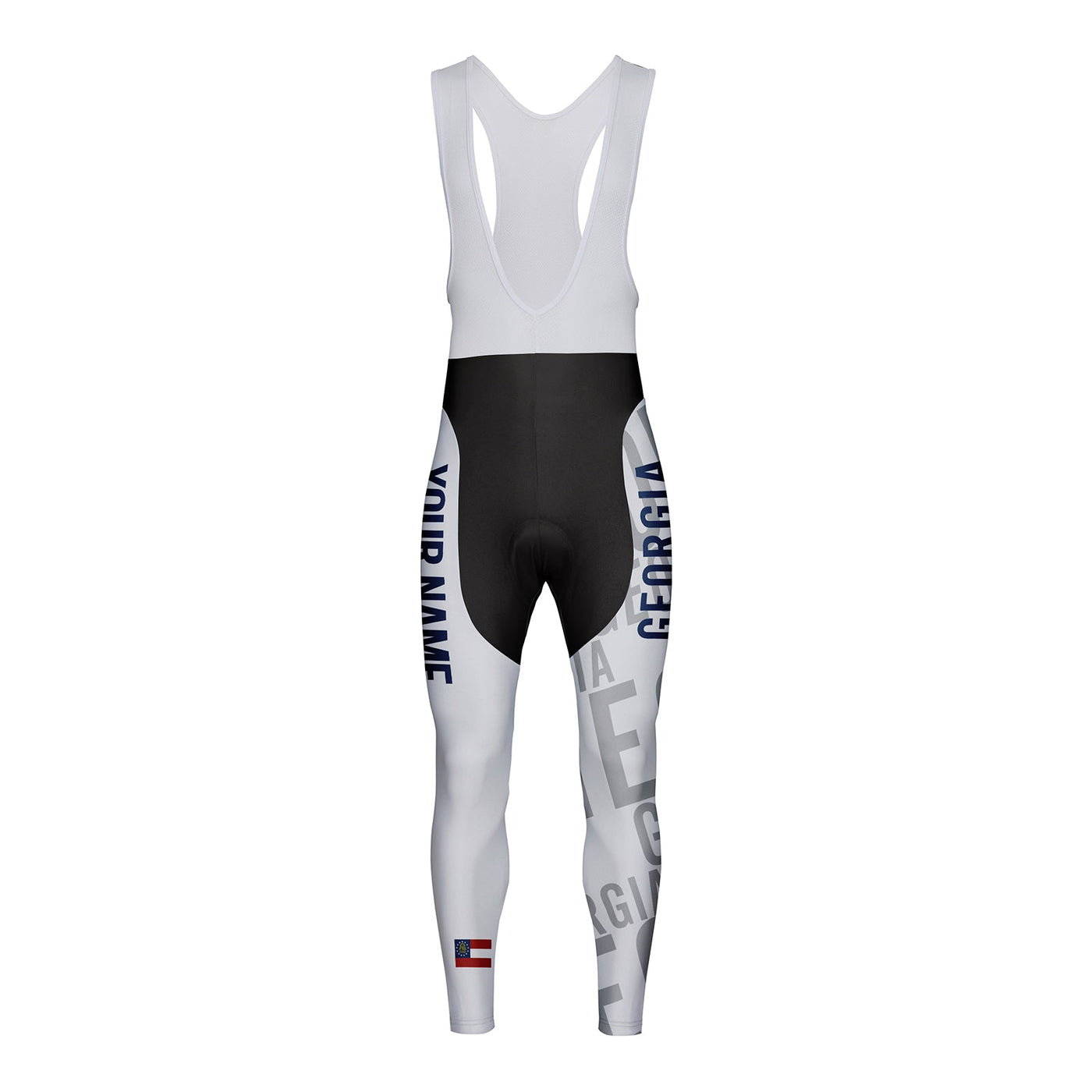 Customized Georgia Unisex Thermal Fleece Cycling Bib Tights Long Pants