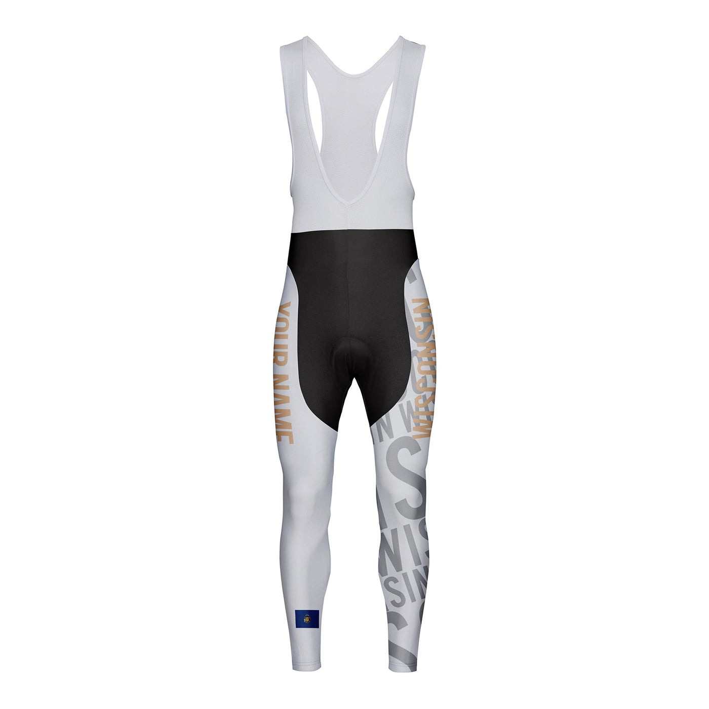 Customized Wisconsin Unisex Thermal Fleece Cycling Bib Tights Long Pants