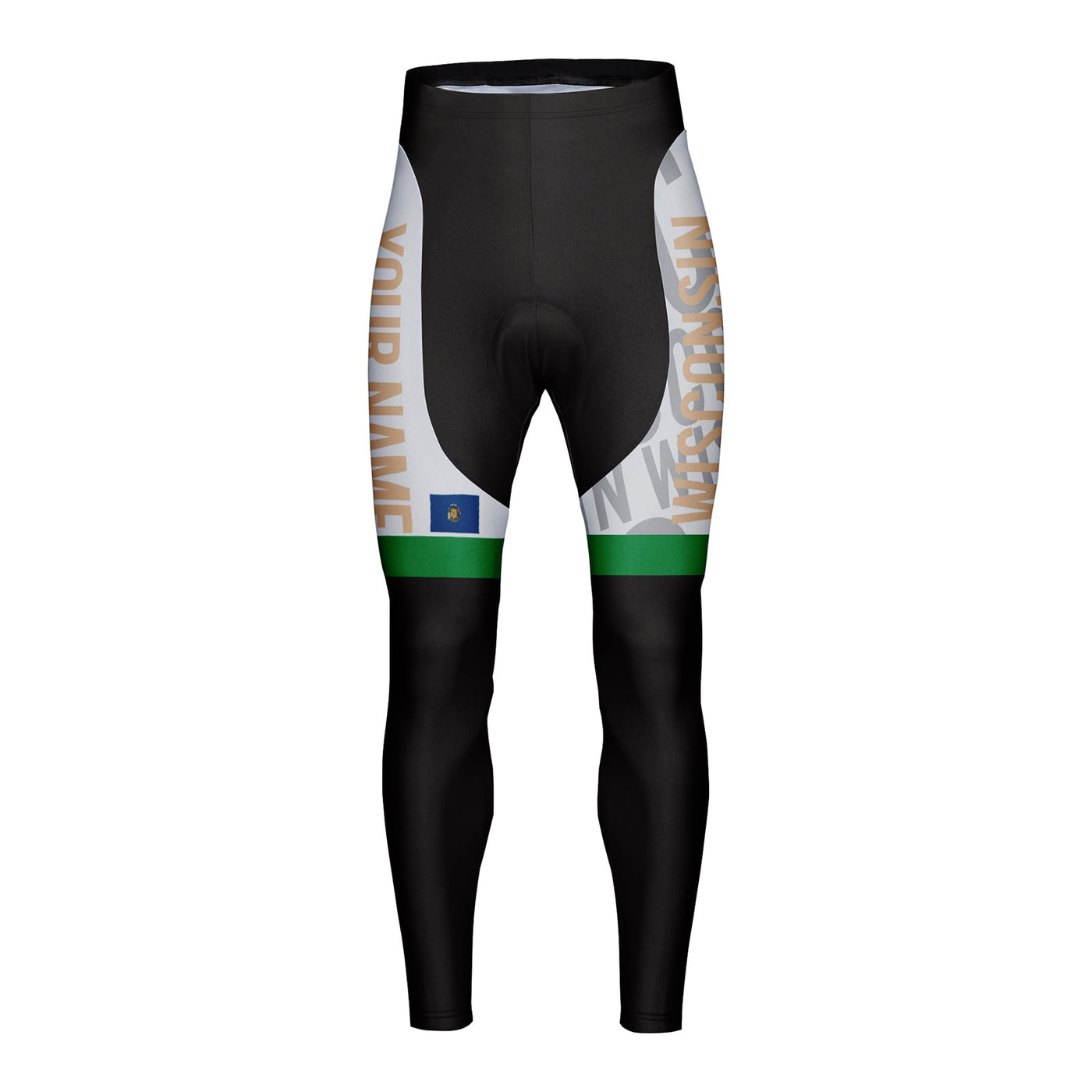 Customized Wisconsin Unisex Thermal Fleece Cycling Tights Long Pants