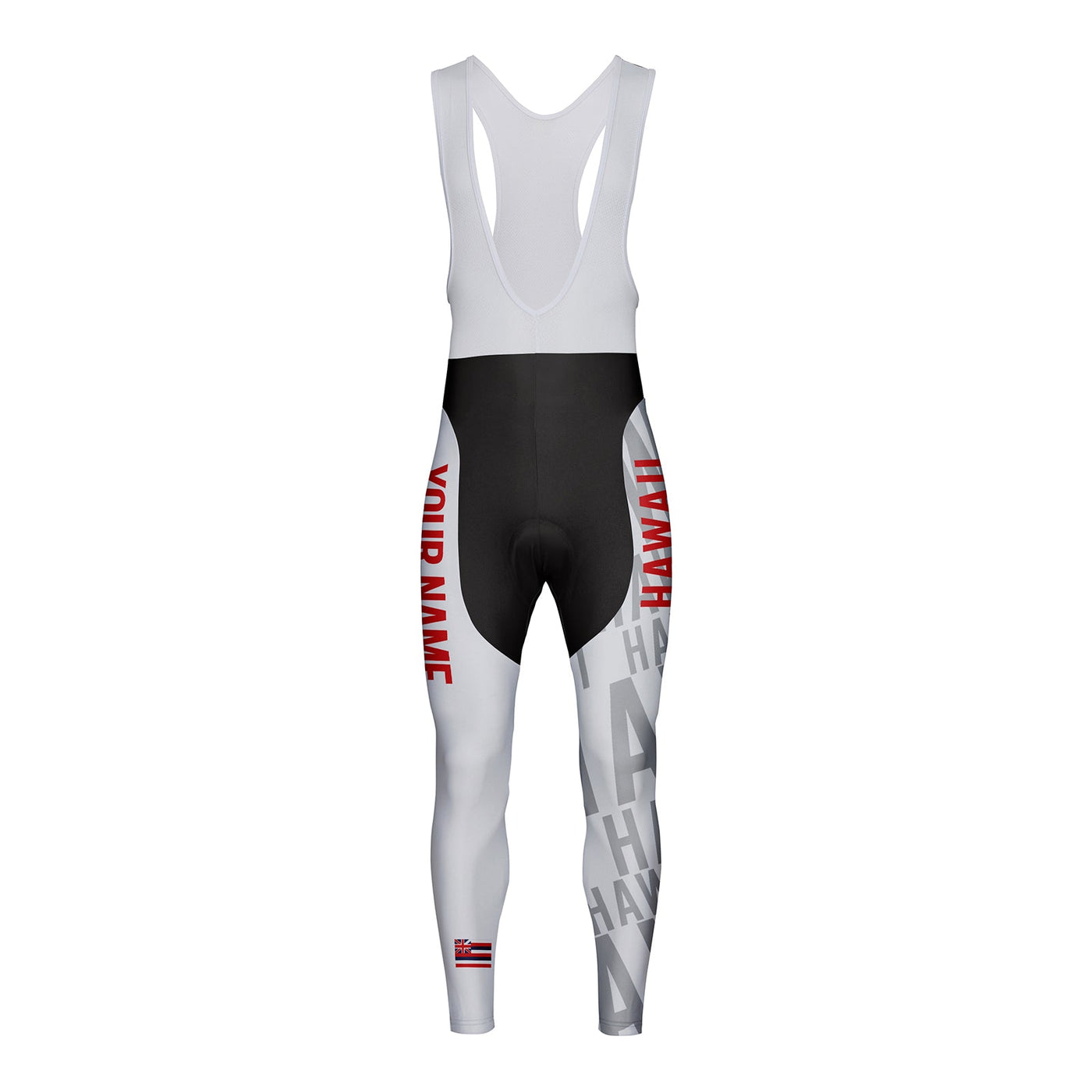 Customized Hawaii Unisex Thermal Fleece Cycling Bib Tights Long Pants