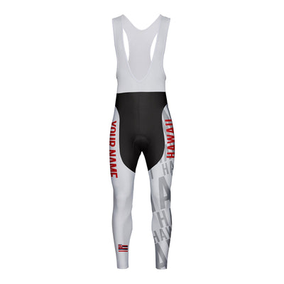Customized Hawaii Unisex Thermal Fleece Cycling Bib Tights Long Pants