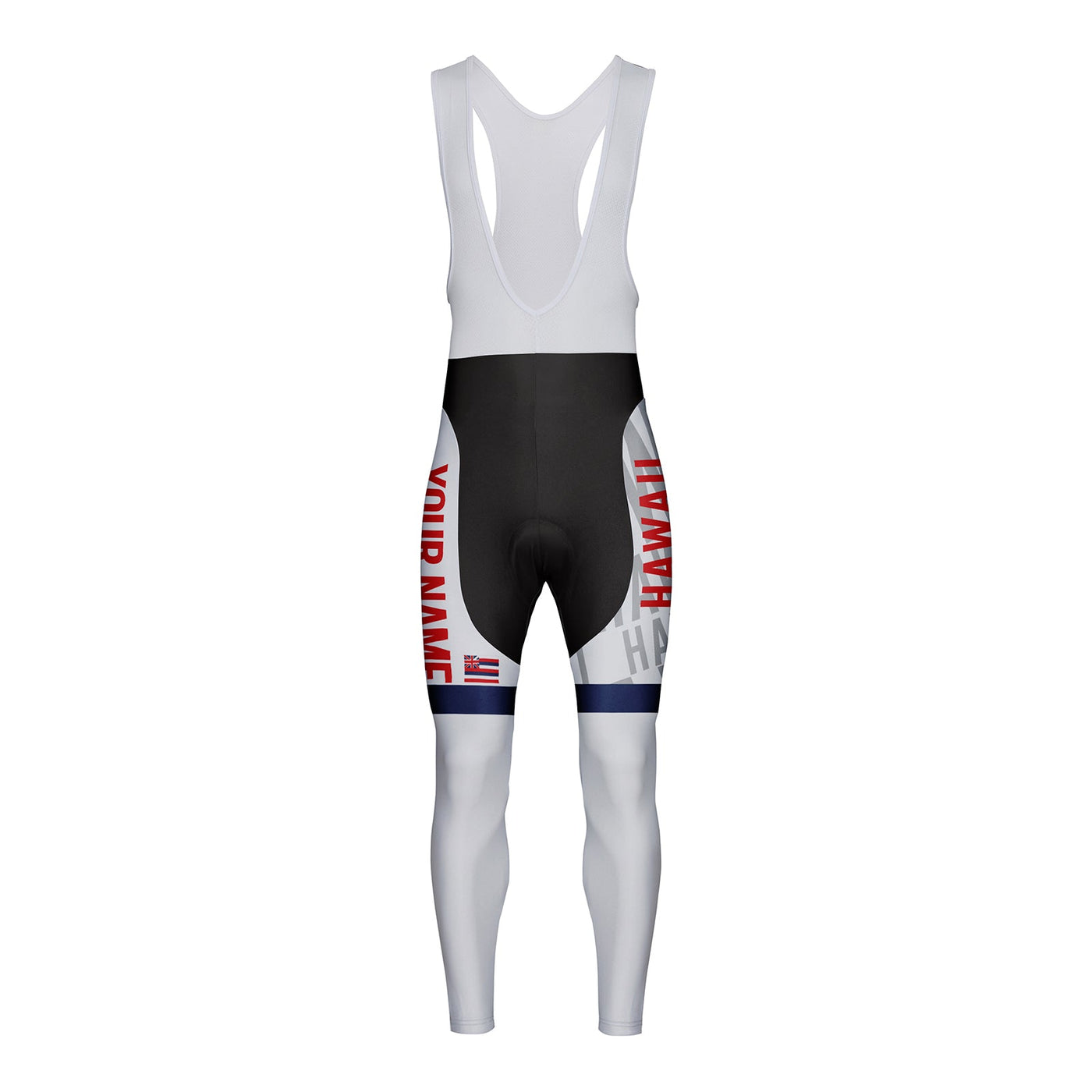 Customized Hawaii Unisex Thermal Fleece Cycling Bib Tights Long Pants