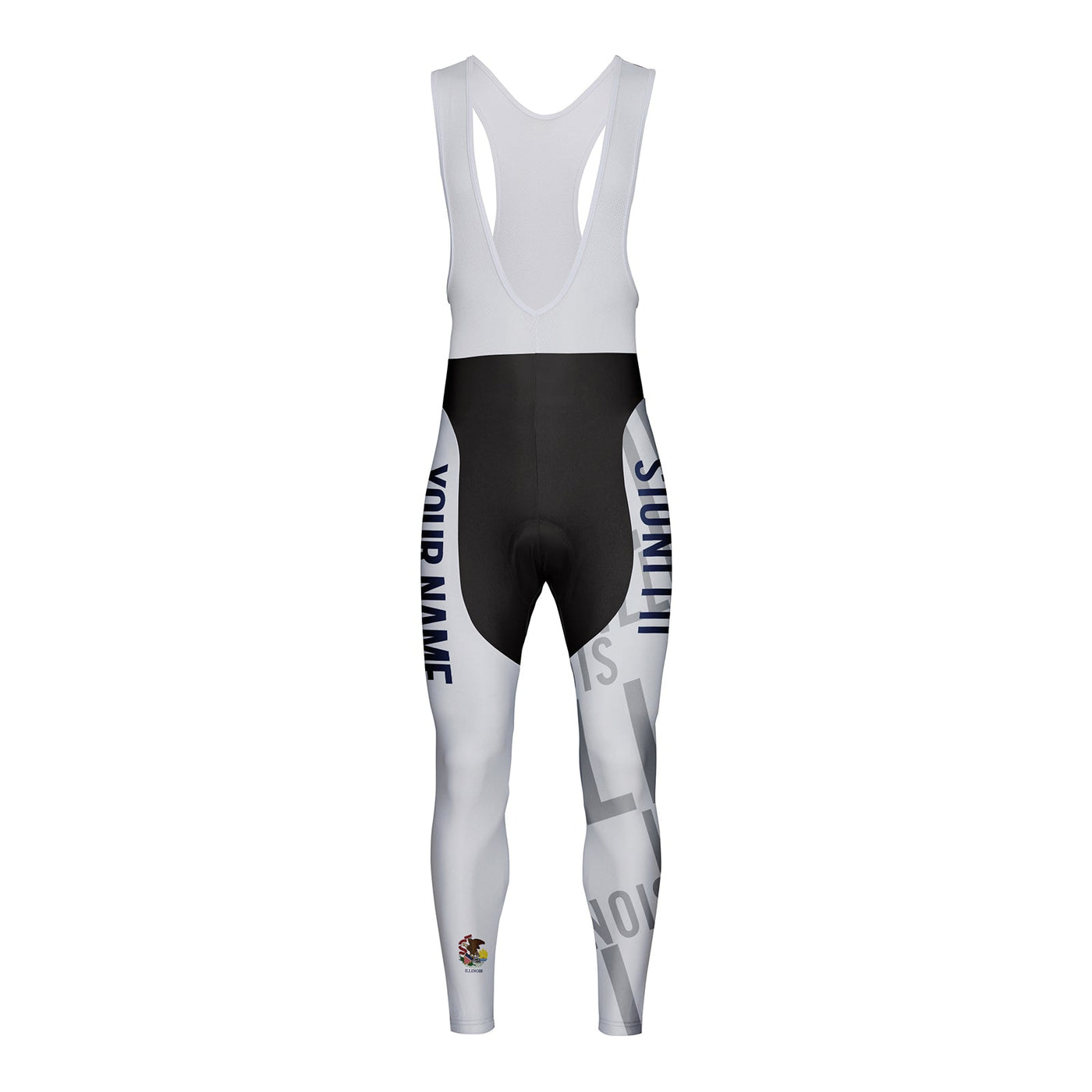 Customized Illinois Unisex Thermal Fleece Cycling Bib Tights Long Pants