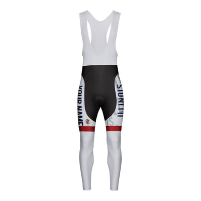 Customized Illinois Unisex Thermal Fleece Cycling Bib Tights Long Pants