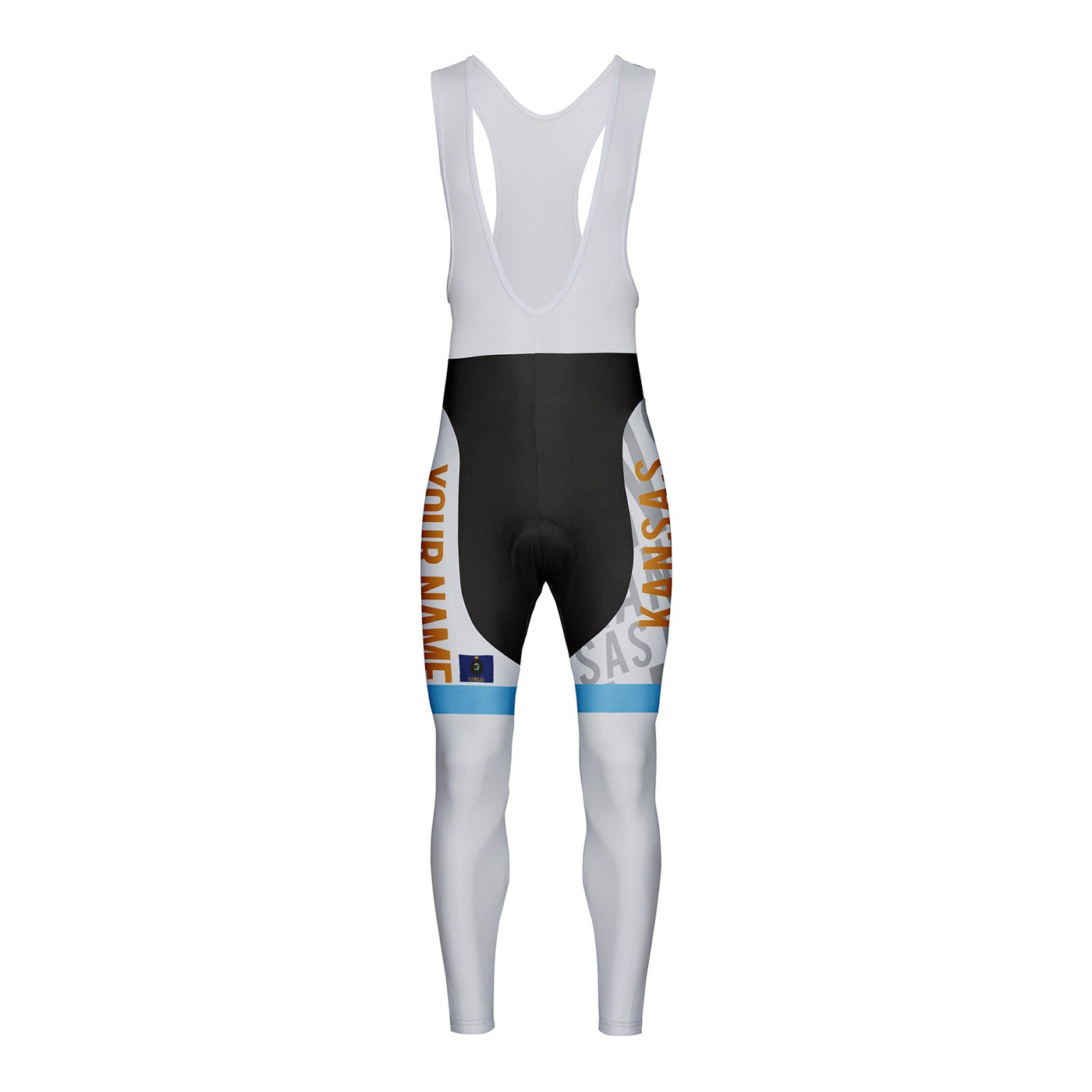 Customized Kansas Unisex Thermal Fleece Cycling Bib Tights Long Pants
