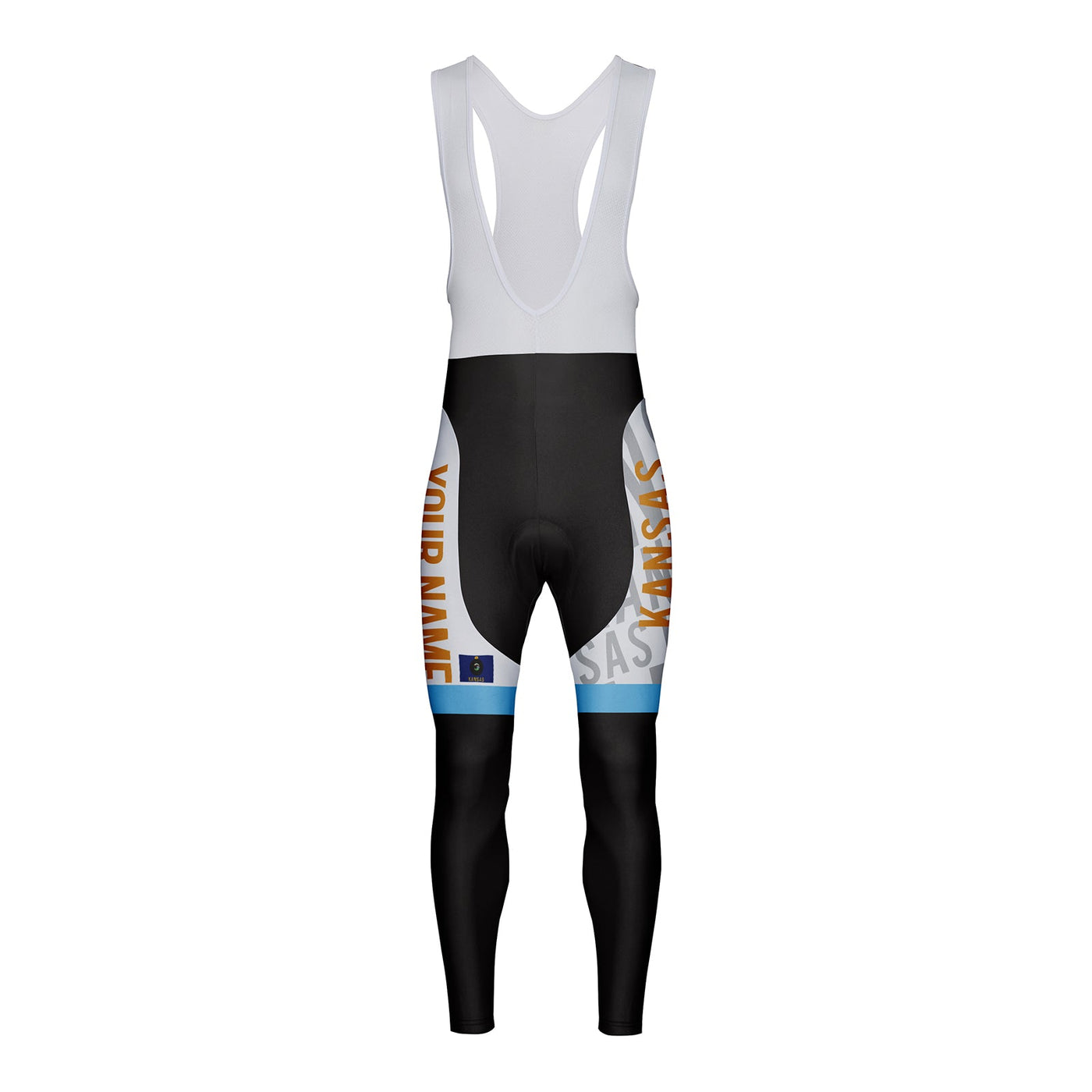Customized Kansas Unisex Thermal Fleece Cycling Bib Tights Long Pants