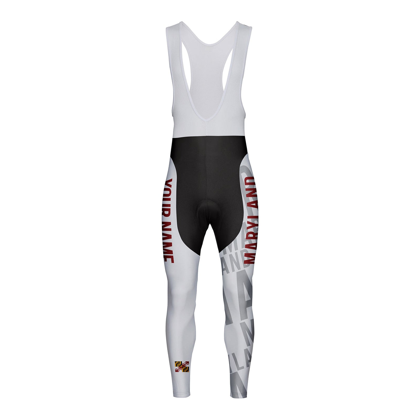 Customized Maryland Unisex Thermal Fleece Cycling Bib Tights Long Pants