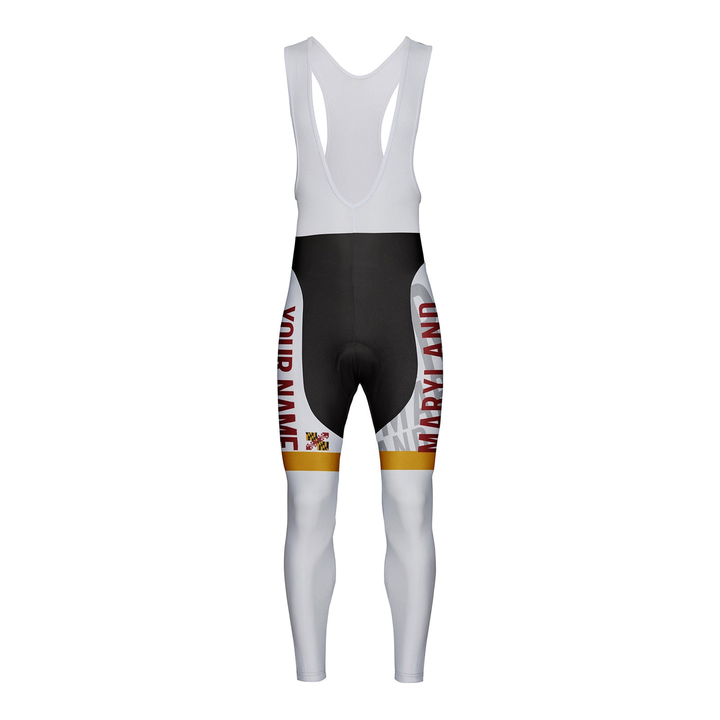Customized Maryland Unisex Thermal Fleece Cycling Bib Tights Long Pants
