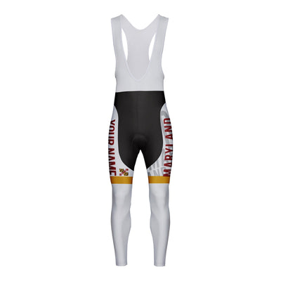 Customized Maryland Unisex Thermal Fleece Cycling Bib Tights Long Pants
