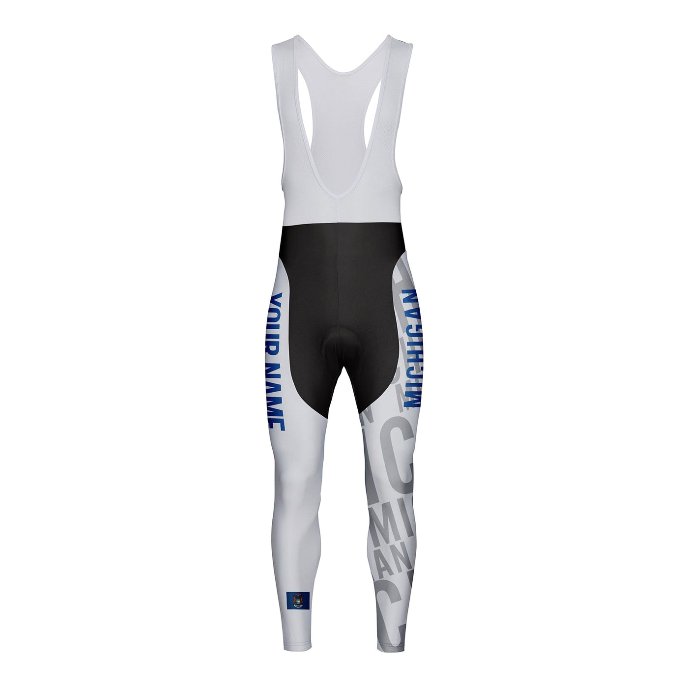 Customized Michigan Unisex Thermal Fleece Cycling Bib Tights Long Pants