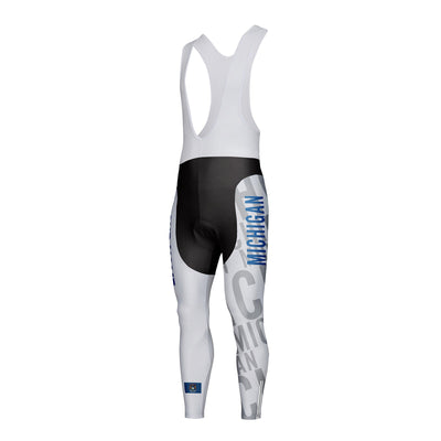 Customized Michigan Unisex Thermal Fleece Cycling Bib Tights Long Pants