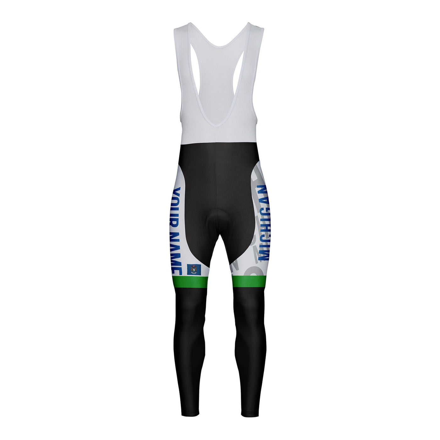 Customized Michigan Unisex Thermal Fleece Cycling Bib Tights Long Pants