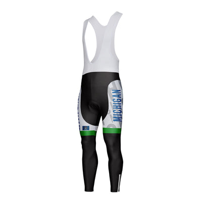 Customized Michigan Unisex Thermal Fleece Cycling Bib Tights Long Pants