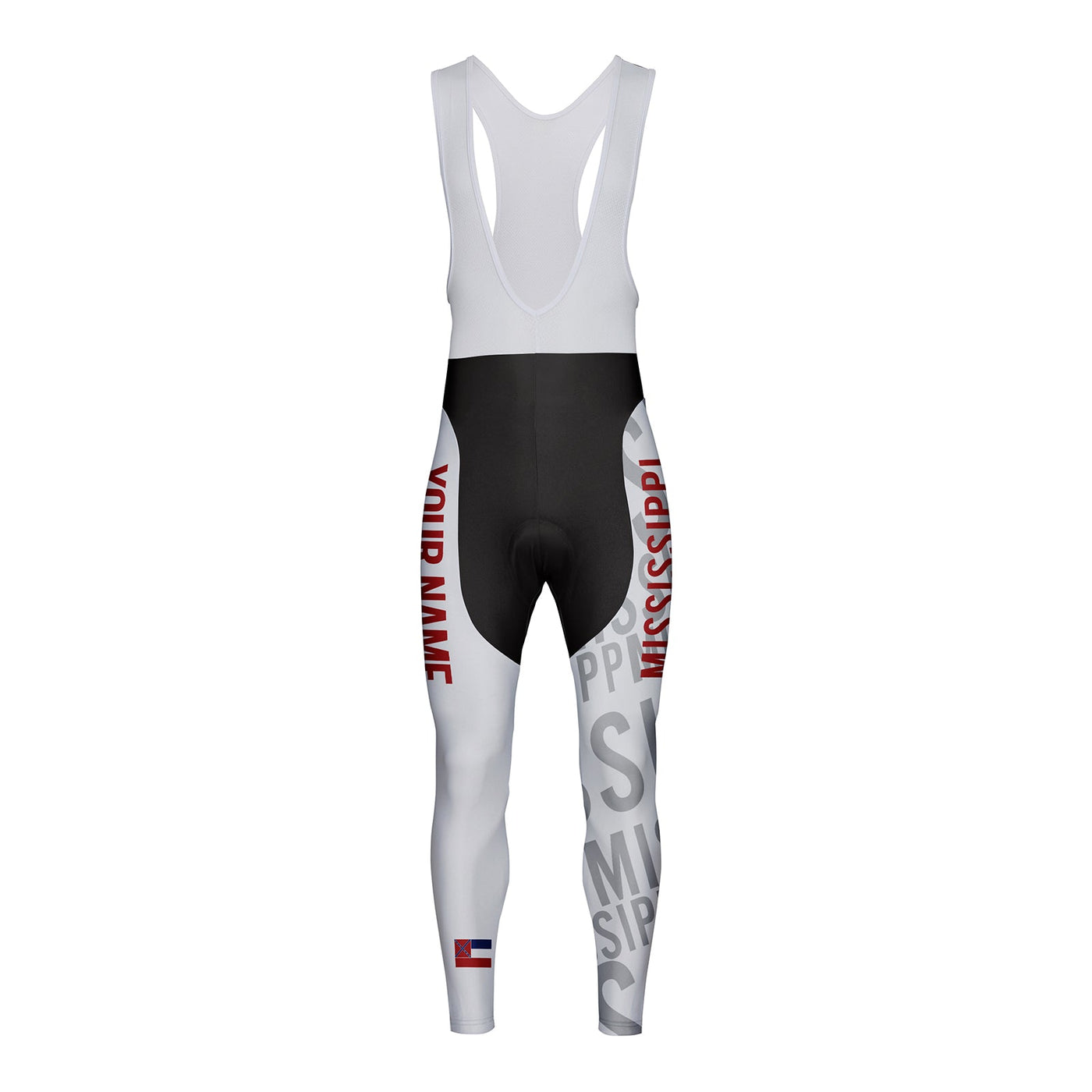 Customized Mississippi Unisex Thermal Fleece Cycling Bib Tights Long Pants