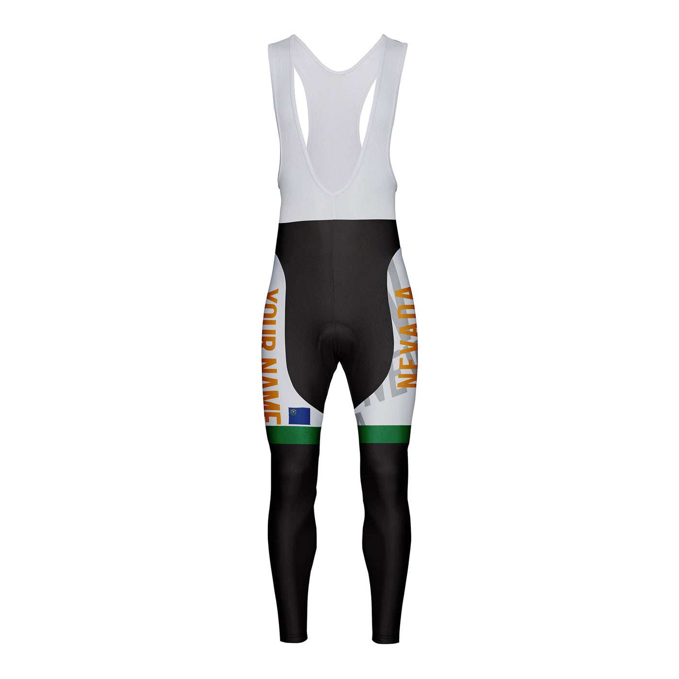 Customized Nevada Unisex Thermal Fleece Cycling Bib Tights Long Pants