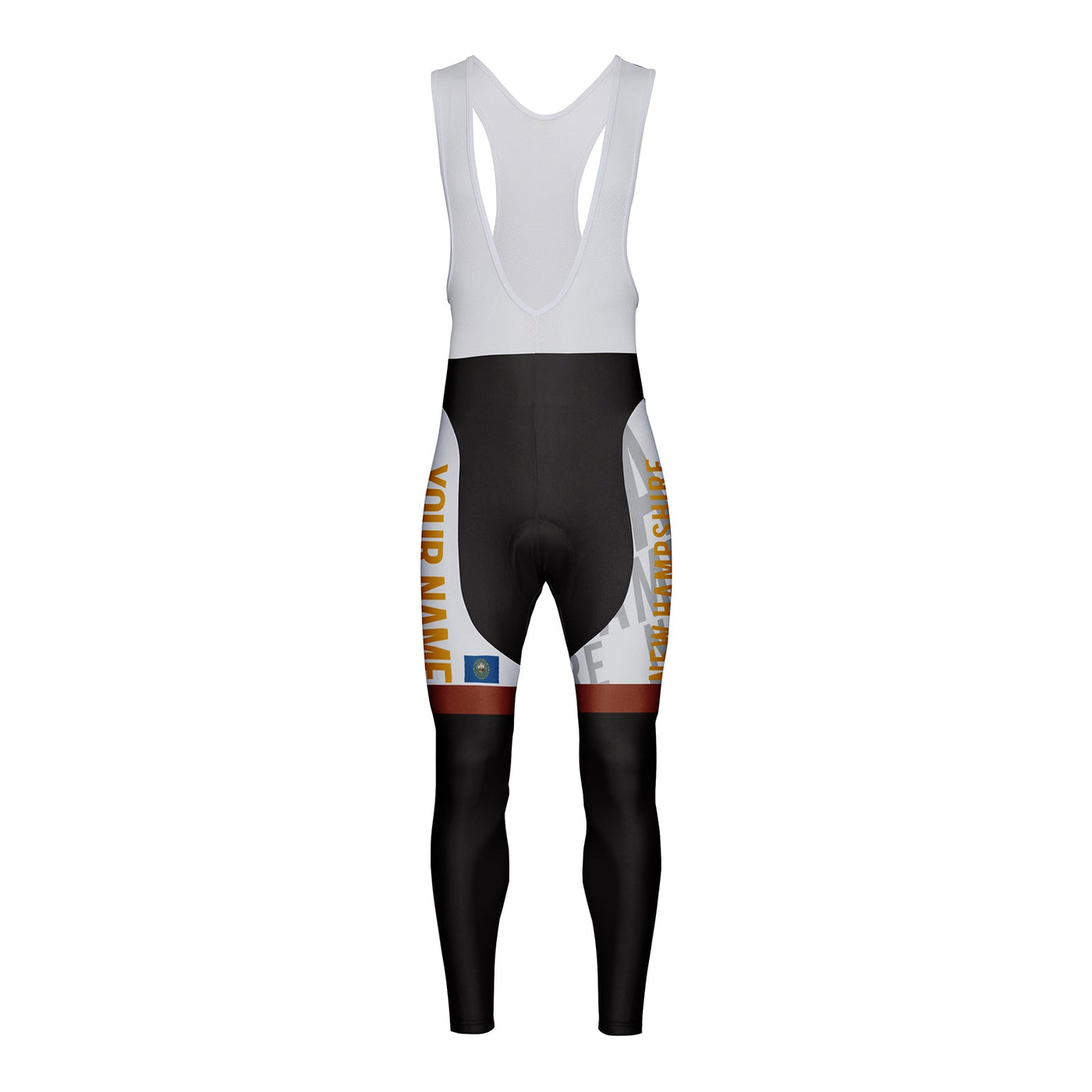 Customized New Hampshire Unisex Thermal Fleece Cycling Bib Tights Long Pants