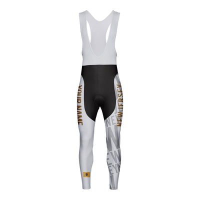 Customized New Jersey Unisex Thermal Fleece Cycling Bib Tights Long Pants