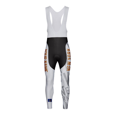 Customized New York Unisex Thermal Fleece Cycling Bib Tights Long Pants