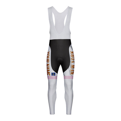Customized New York Unisex Thermal Fleece Cycling Bib Tights Long Pants