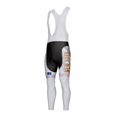 Customized New York Unisex Thermal Fleece Cycling Bib Tights Long Pants