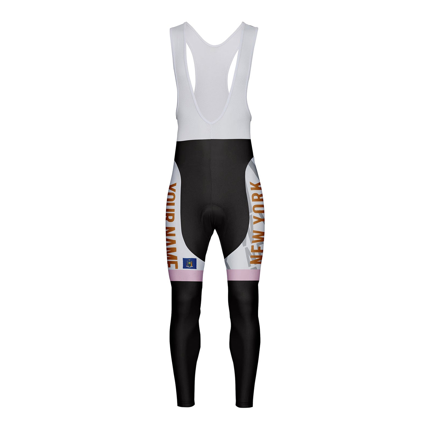 Customized New York Unisex Thermal Fleece Cycling Bib Tights Long Pants