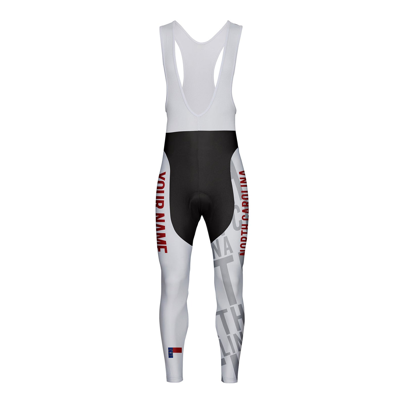 Customized North Carolina Unisex Thermal Fleece Cycling Bib Tights Long Pants